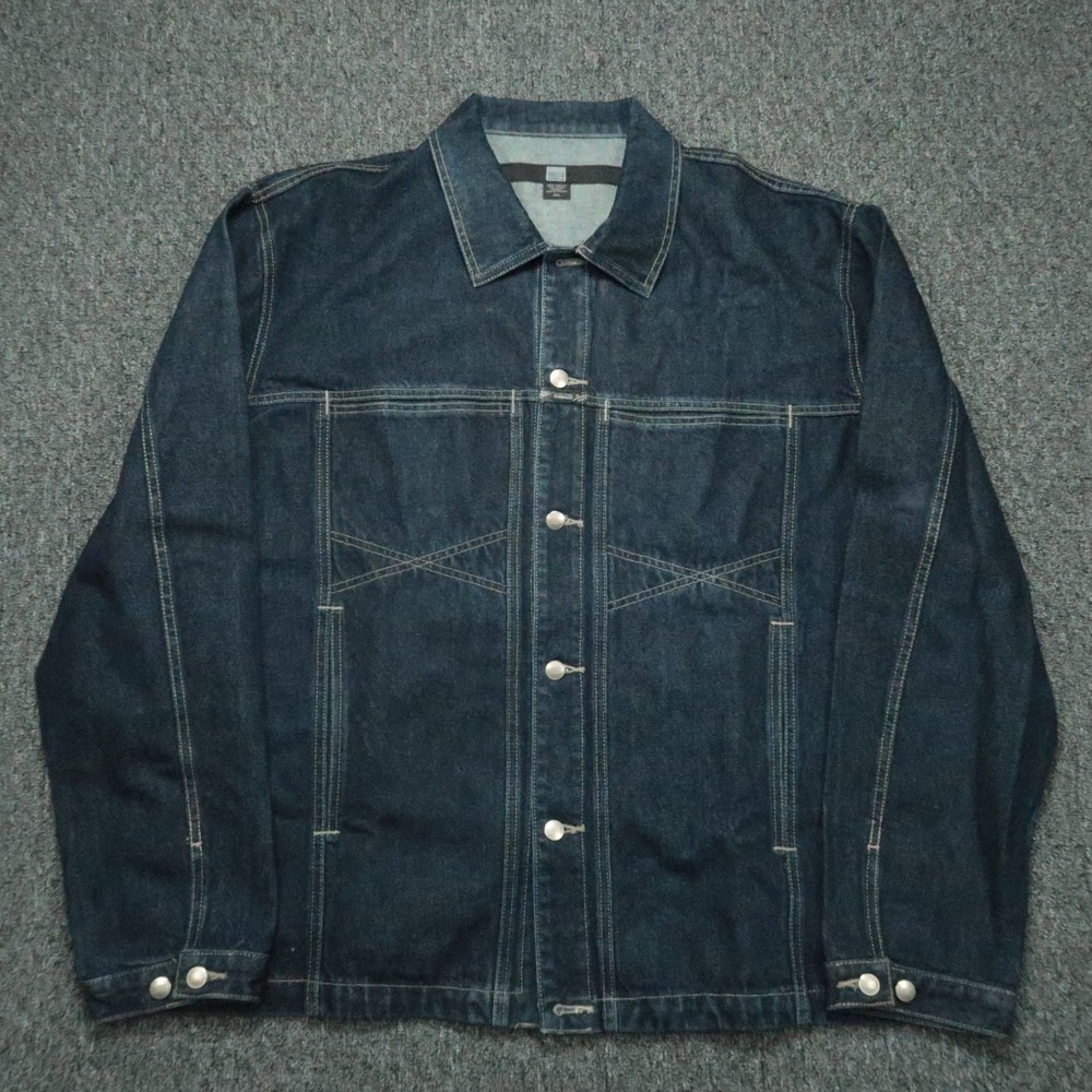 VINTAGE Marithe Francois Girbaud Jacket Mens XXL Blue Denim Trucker Y2K Hip Hop‎